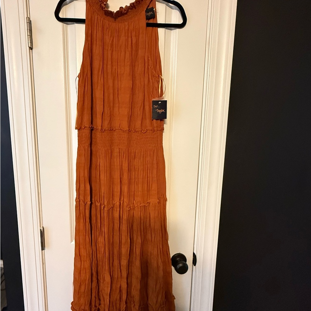 Orange bohemian style maxi dress